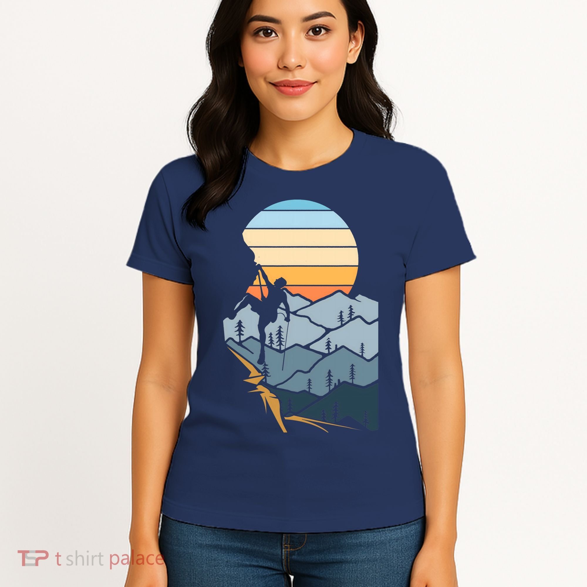 Mountain Climber Boulder Sports Hobby Retro Rock Climbing Women's T-Shirt