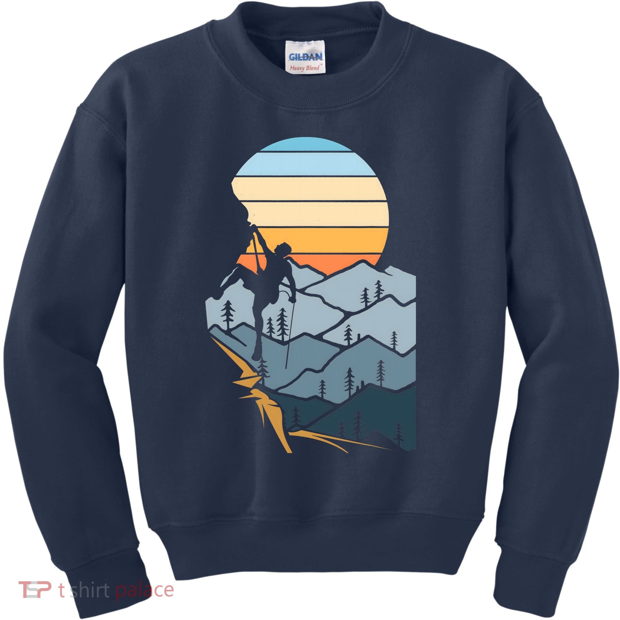 Mountain Climber Boulder Sports Hobby Retro Rock Climbing Kids Sweatshirt