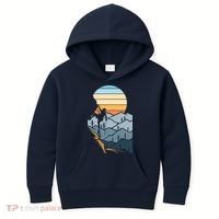 Mountain Climber Boulder Sports Hobby Retro Rock Climbing Kids Hoodie thumb 0