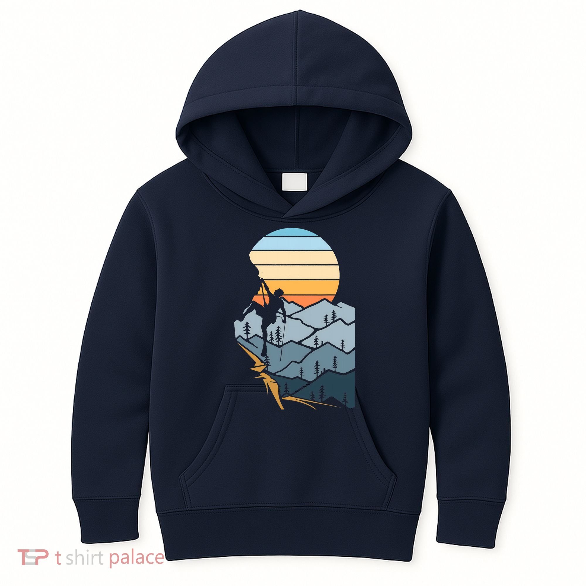 Mountain Climber Boulder Sports Hobby Retro Rock Climbing Kids Hoodie