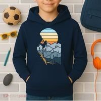 Mountain Climber Boulder Sports Hobby Retro Rock Climbing Kids Hoodie thumb 2