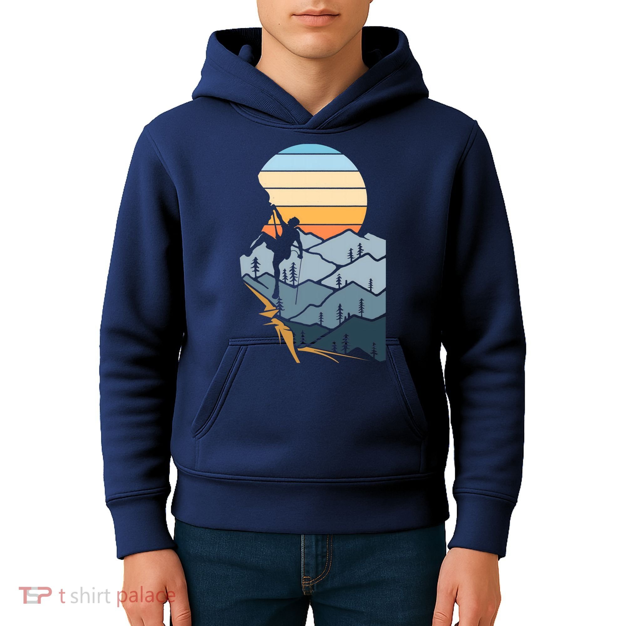 Mountain Climber Boulder Sports Hobby Retro Rock Climbing Kids Hoodie