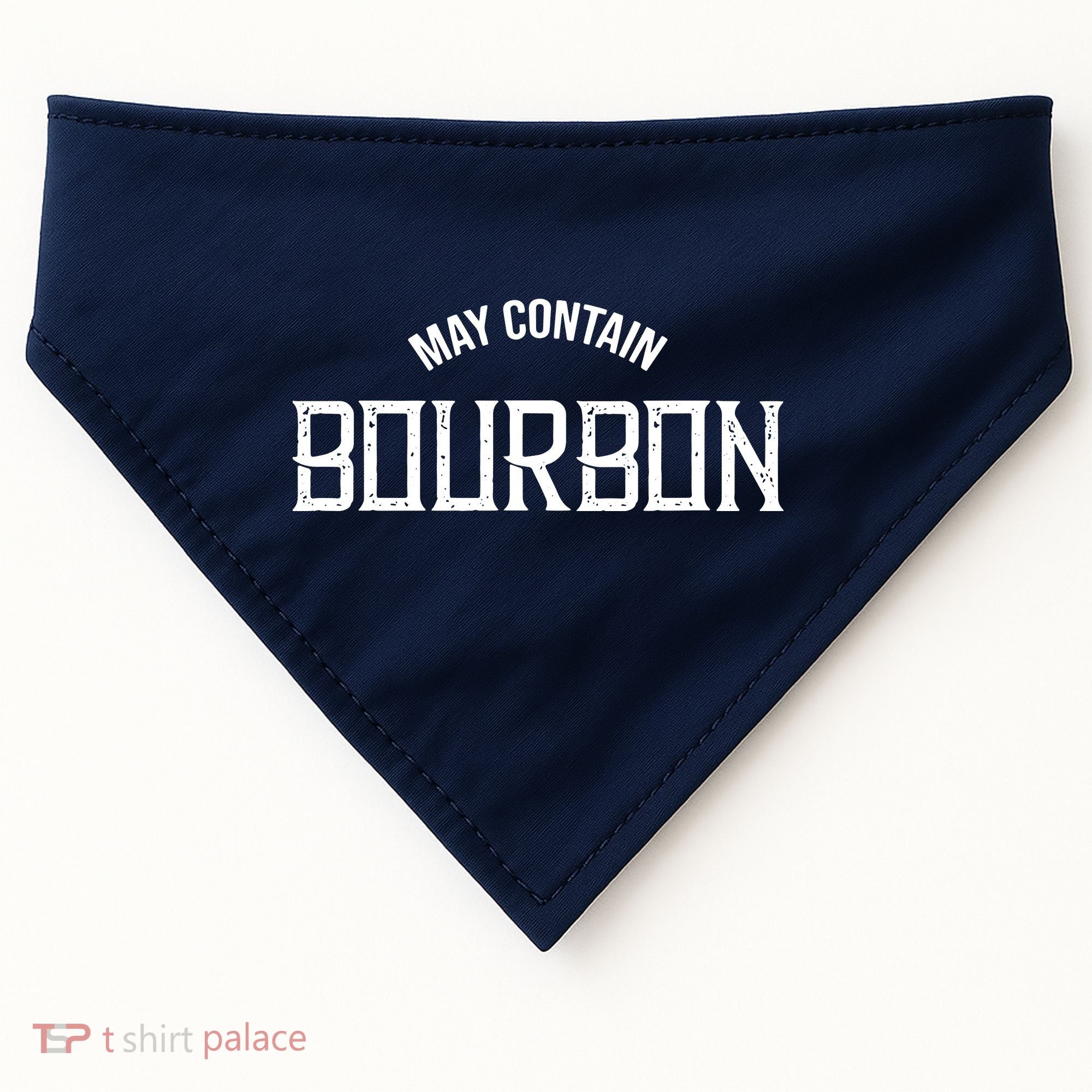 May Contain Bourbon Funny Whiskey Lover Party USA-Made Doggie Bandana