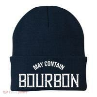 May Contain Bourbon Funny Whiskey Lover Party Beanie thumb 0