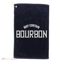 May Contain Bourbon Funny Whiskey Lover Party Golf Towel thumb 0