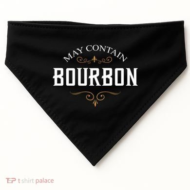 May Contain Bourbon Whiskey USA-Made Doggie Bandana