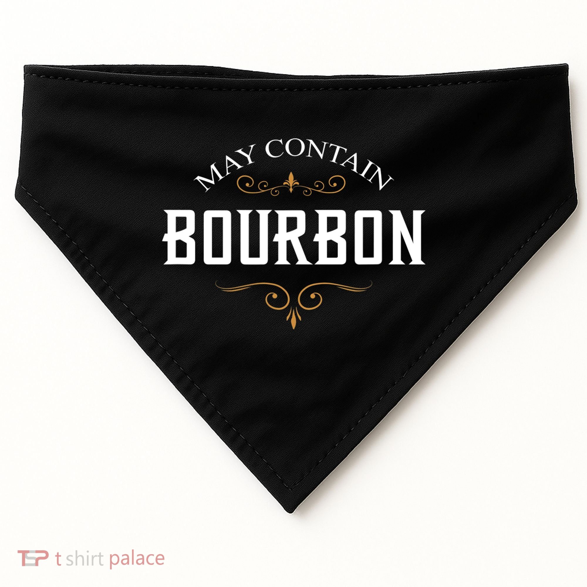 May Contain Bourbon Whiskey USA-Made Doggie Bandana