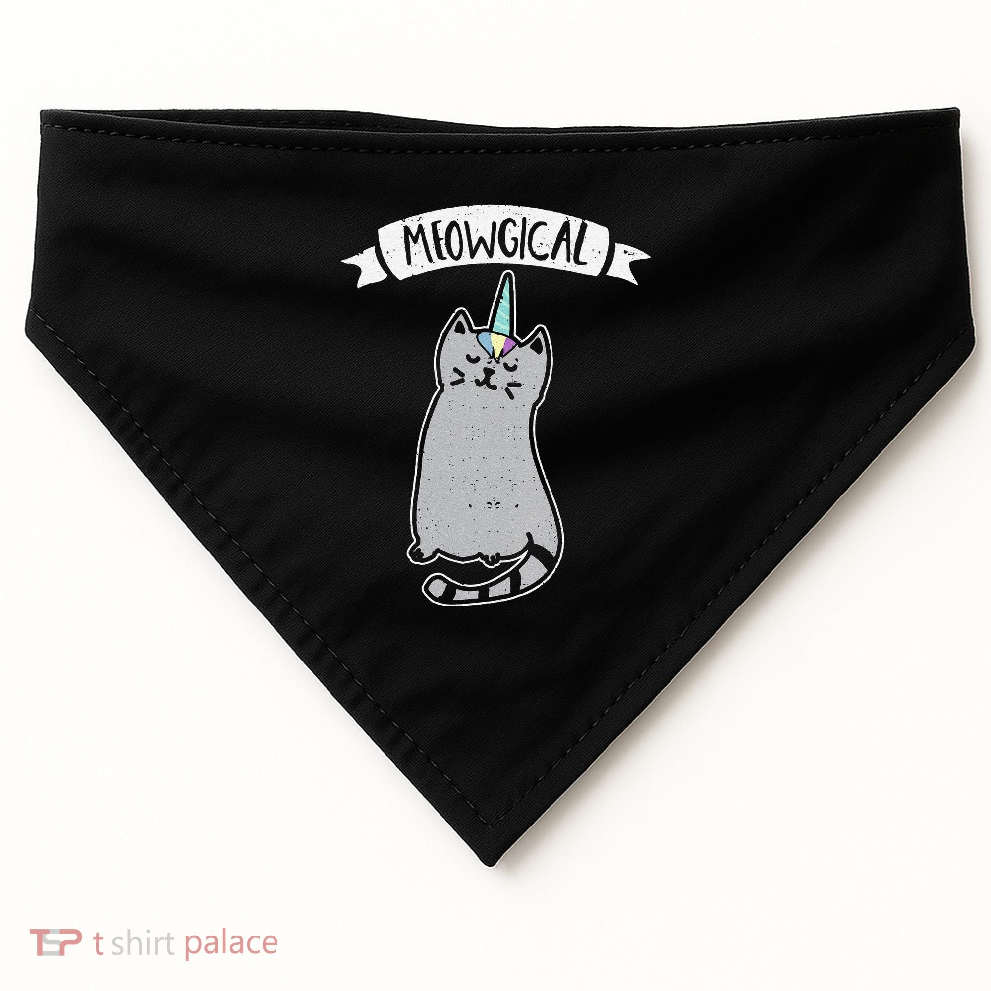 Meowgical Caticorn Cat Unicorn Magical Creature Gift USA-Made Doggie Bandana