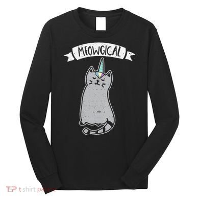 Meowgical Caticorn Cat Unicorn Magical Creature Gift Long Sleeve Shirt