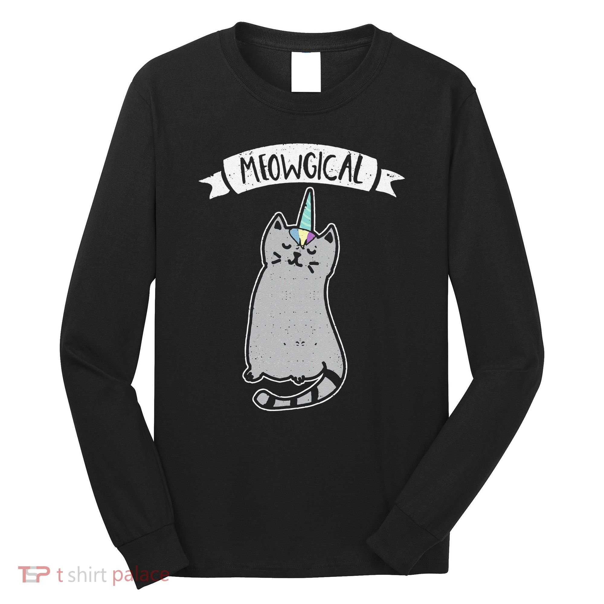 Meowgical Caticorn Cat Unicorn Magical Creature Gift Long Sleeve Shirt