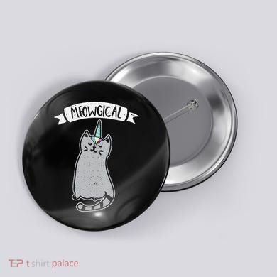 Meowgical Caticorn Cat Unicorn Magical Creature Gift Button