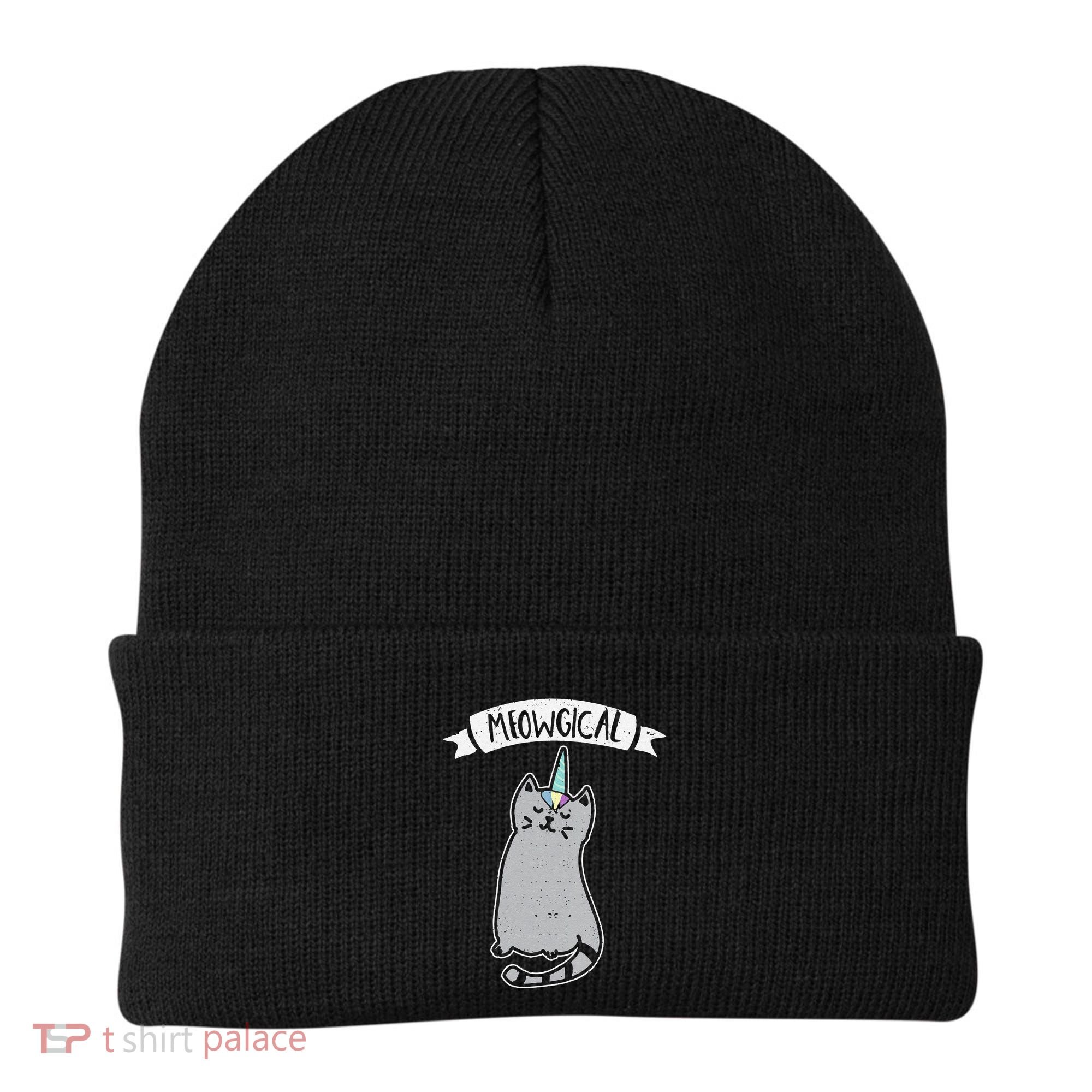 Meowgical Caticorn Cat Unicorn Magical Creature Gift Beanie