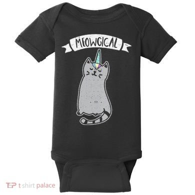Meowgical Caticorn Cat Unicorn Magical Creature Gift Baby Bodysuit