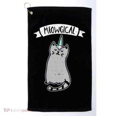 Meowgical Caticorn Cat Unicorn Magical Creature Gift Golf Towel