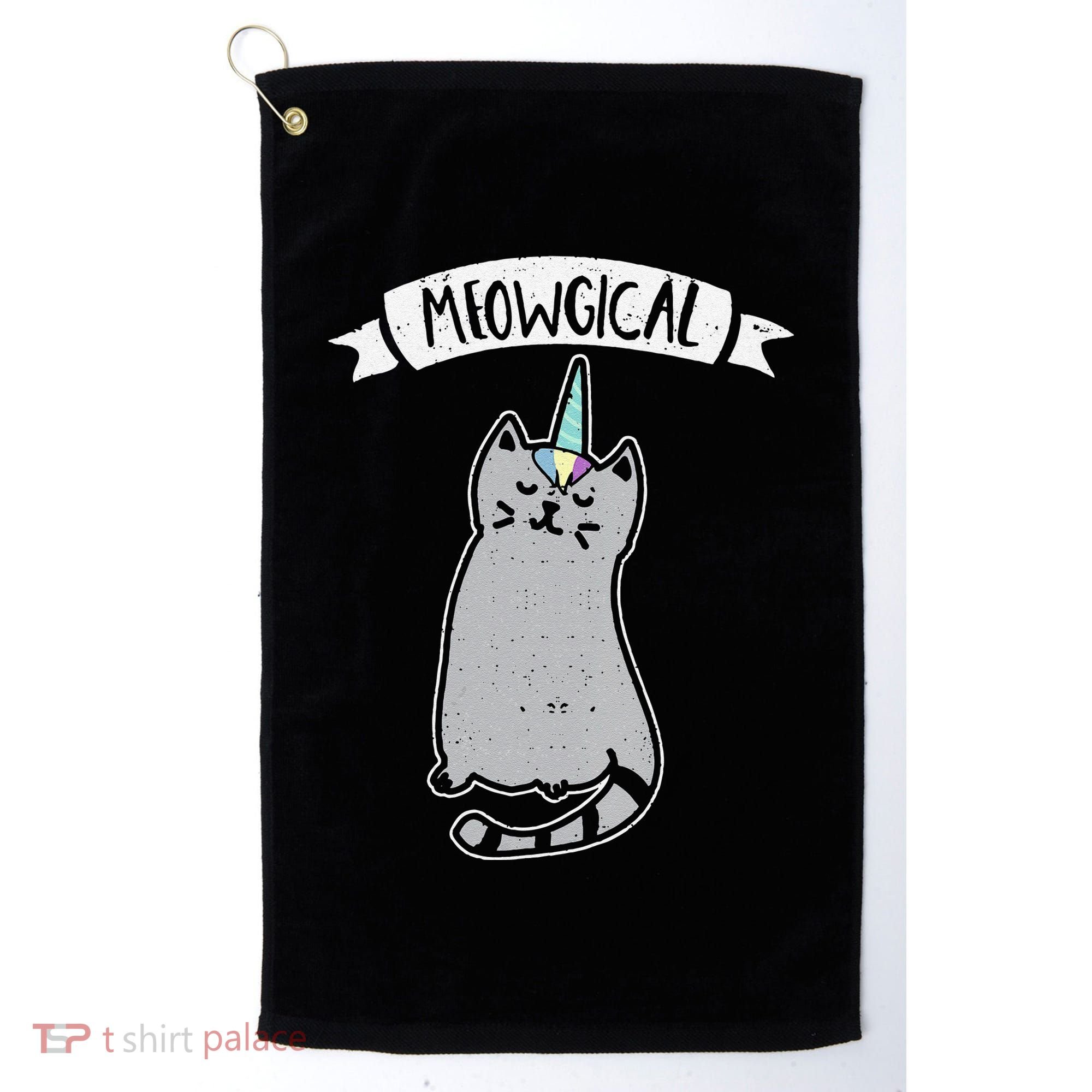 Meowgical Caticorn Cat Unicorn Magical Creature Gift Golf Towel