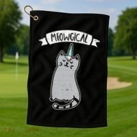 Meowgical Caticorn Cat Unicorn Magical Creature Gift Golf Towel thumb 1