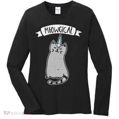 Meowgical Caticorn Cat Unicorn Magical Creature Gift Women's Long Sleeve Shirt