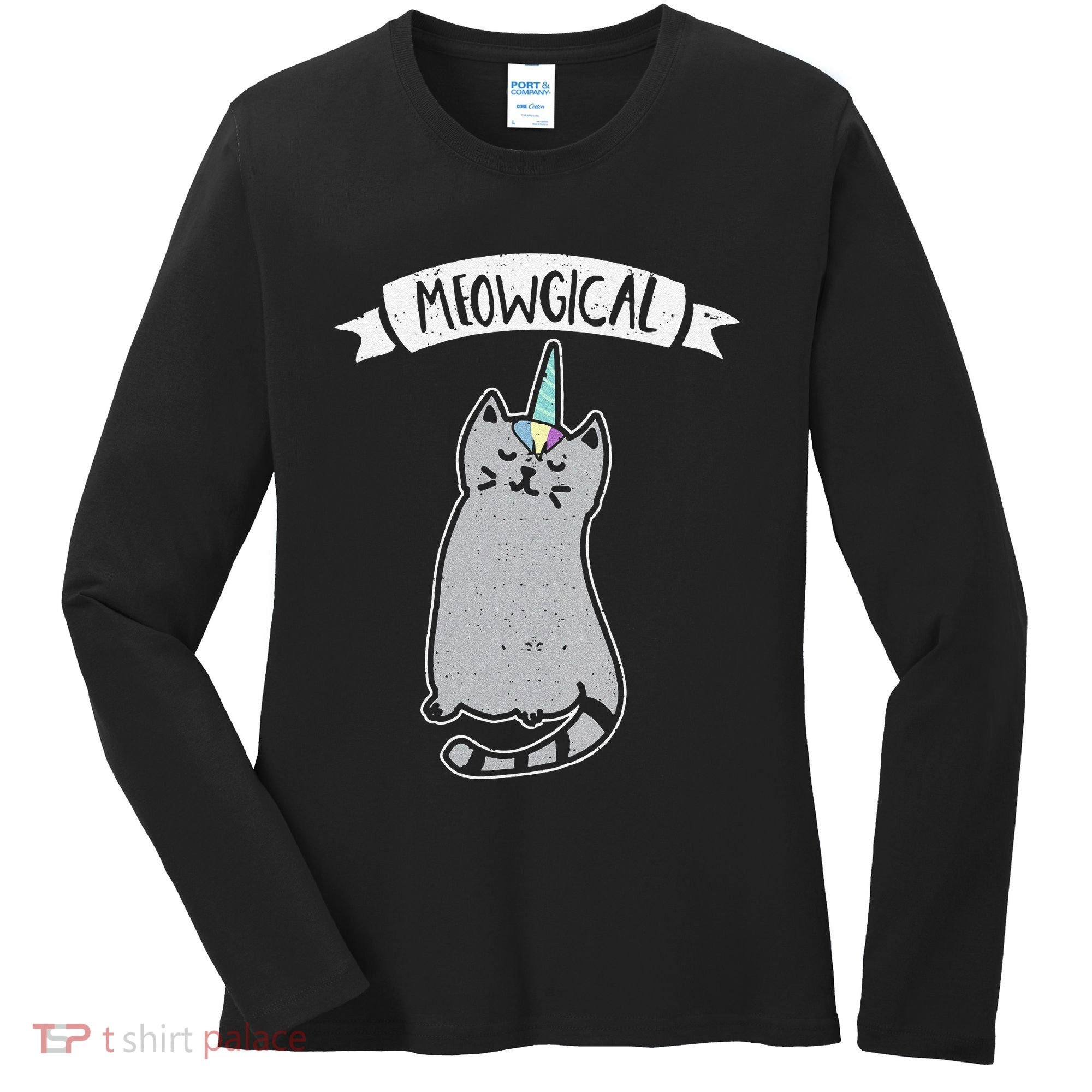 Meowgical Caticorn Cat Unicorn Magical Creature Gift Women's Long Sleeve Shirt