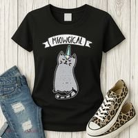 Meowgical Caticorn Cat Unicorn Magical Creature Gift Women's T-Shirt thumb 3