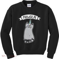 Meowgical Caticorn Cat Unicorn Magical Creature Gift Kids Sweatshirt thumb 0