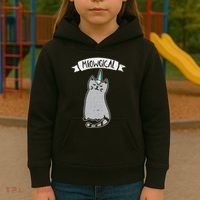 Meowgical Caticorn Cat Unicorn Magical Creature Gift Kids Hoodie thumb 3