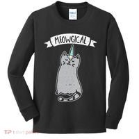 Meowgical Caticorn Cat Unicorn Magical Creature Gift Kids Long Sleeve Shirt thumb 0