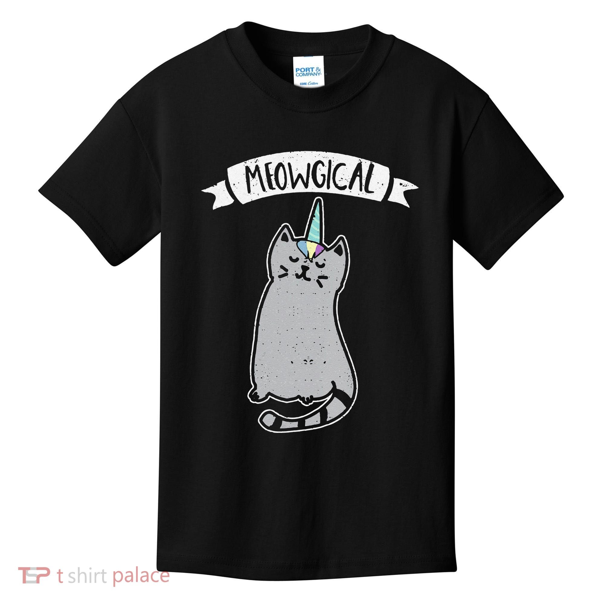 Meowgical Caticorn Cat Unicorn Magical Creature Gift Kids T-Shirt
