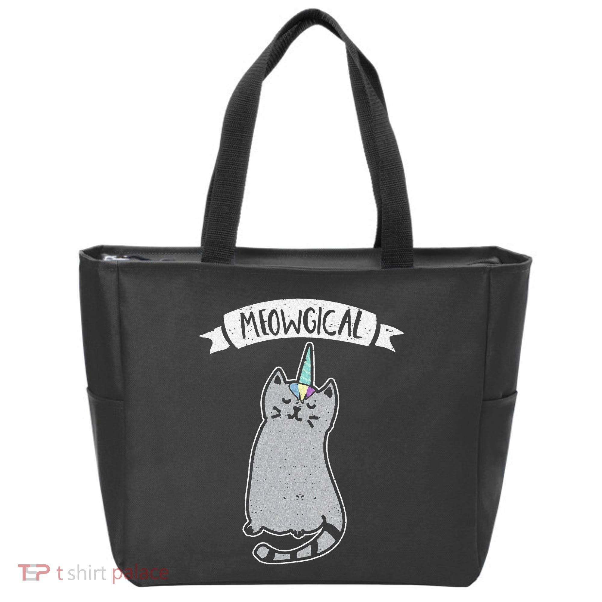 Meowgical Caticorn Cat Unicorn Magical Creature Gift Tote Bag