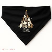 Meowy Christmas Cat Lover   USA-Made Doggie Bandana thumb 0