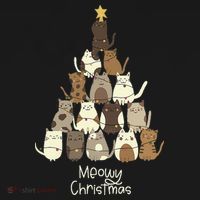 Meowy Christmas Cat Lover   USA-Made Doggie Bandana thumb 2