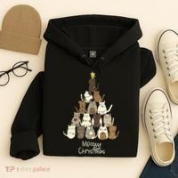 Meowy Christmas Cat Lover   Hoodie thumb 4