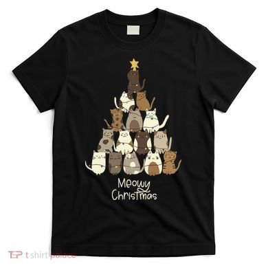 Meowy Christmas Cat Lover   T-Shirt
