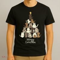 Meowy Christmas Cat Lover   T-Shirt thumb 3
