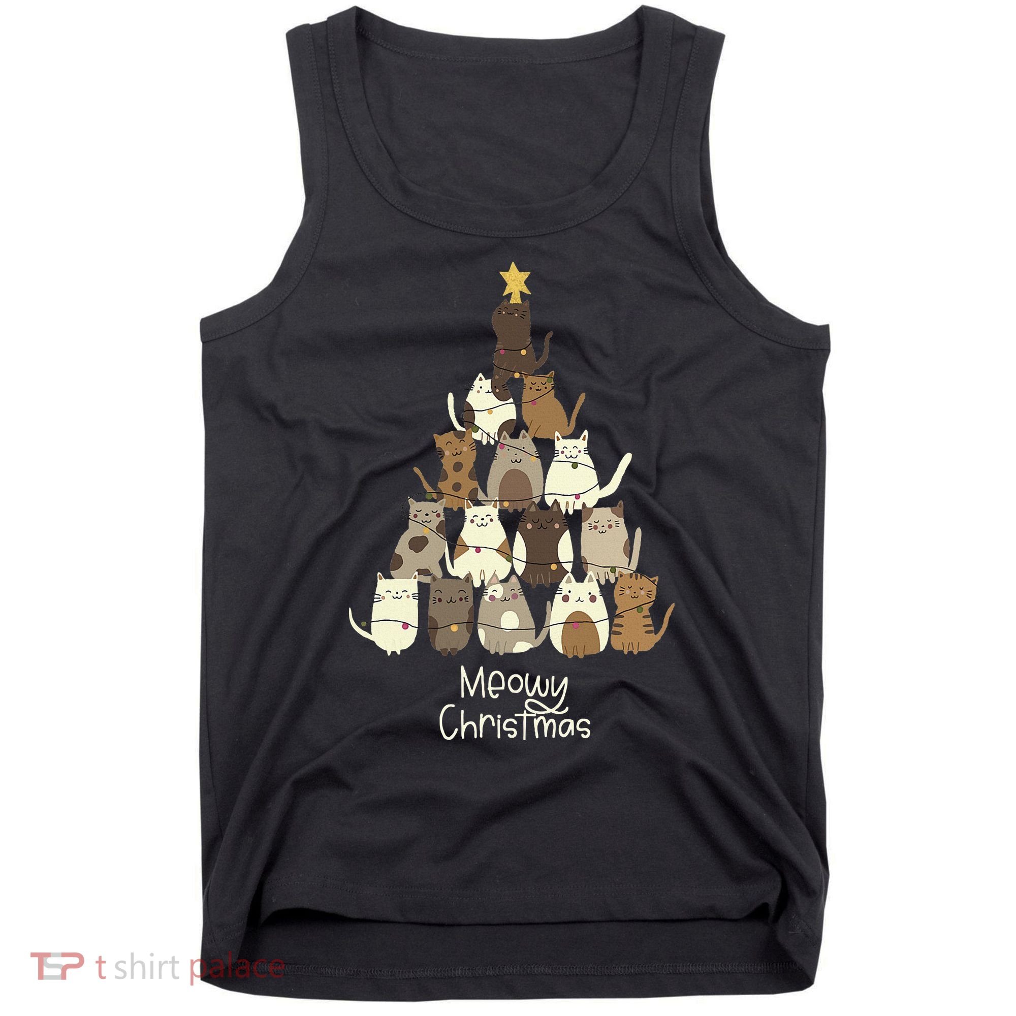 Meowy Christmas Cat Lover   Tank Top