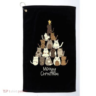 Meowy Christmas Cat Lover   Golf Towel