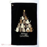 Meowy Christmas Cat Lover   Golf Towel thumb 0