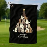 Meowy Christmas Cat Lover   Golf Towel thumb 1
