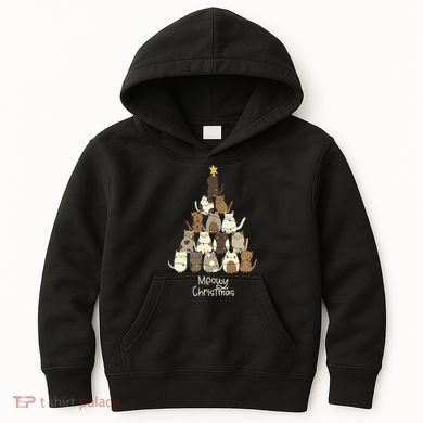 Meowy Christmas Cat Lover   Kids Hoodie