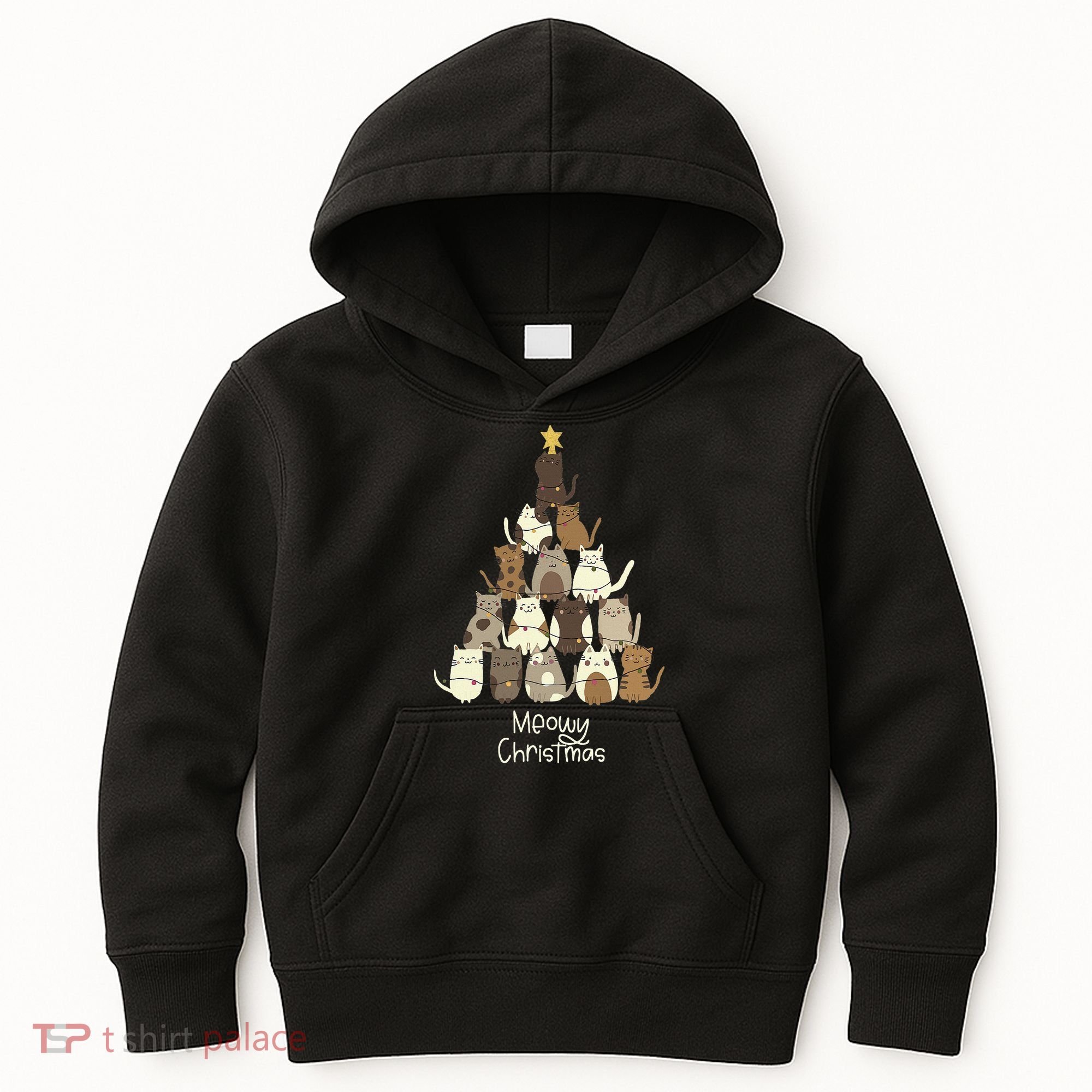 Meowy Christmas Cat Lover   Kids Hoodie