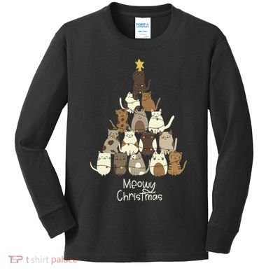 Meowy Christmas Cat Lover   Kids Long Sleeve Shirt