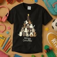 Meowy Christmas Cat Lover   Kids T-Shirt thumb 3
