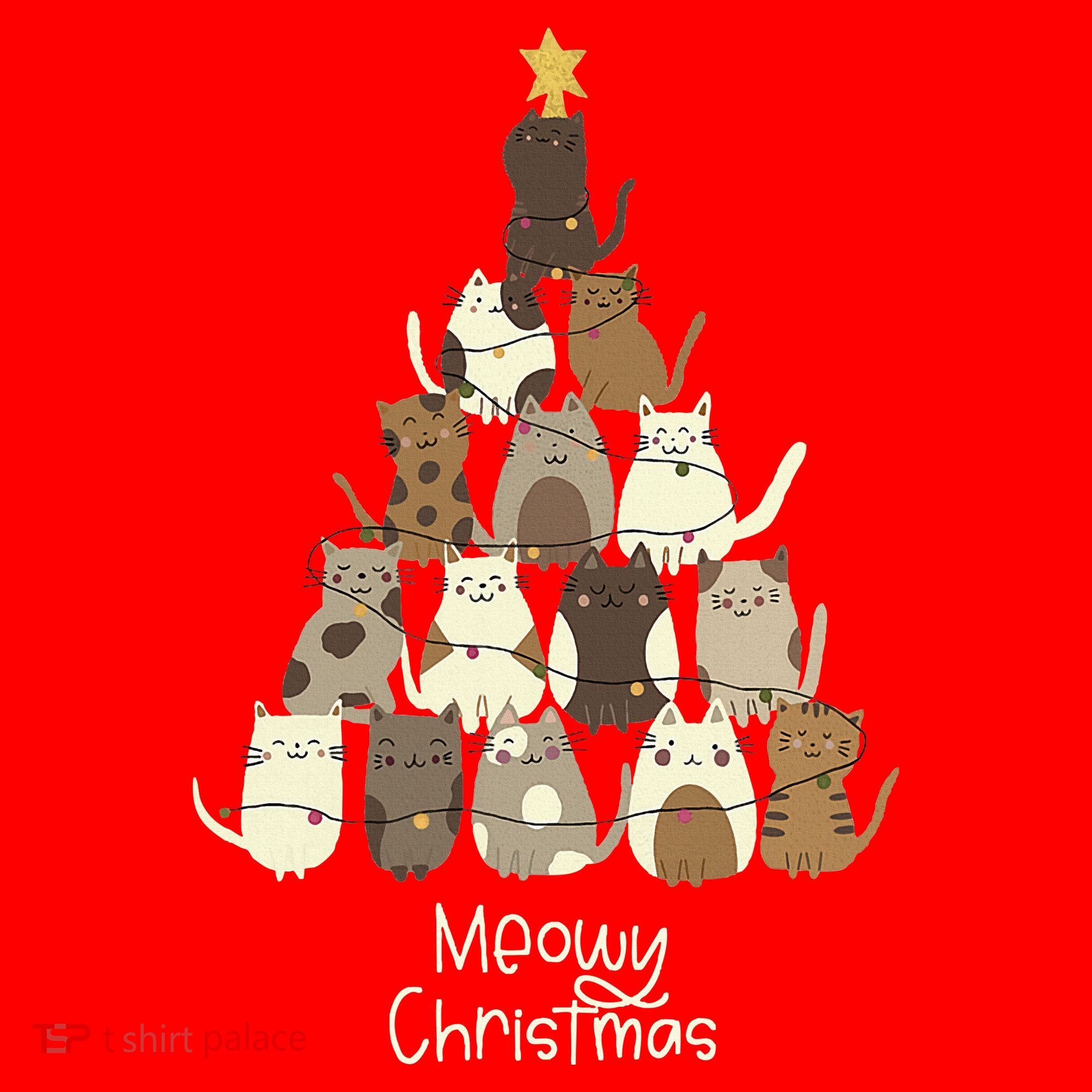 Meowy Christmas Cat Lover   Santa Hat