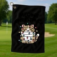 Meowy Christmas Christmas Cats Cat Lover Golf Towel thumb 1
