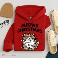 Meowy Christmas Christmas Cats Cat Lover Hoodie thumb 4
