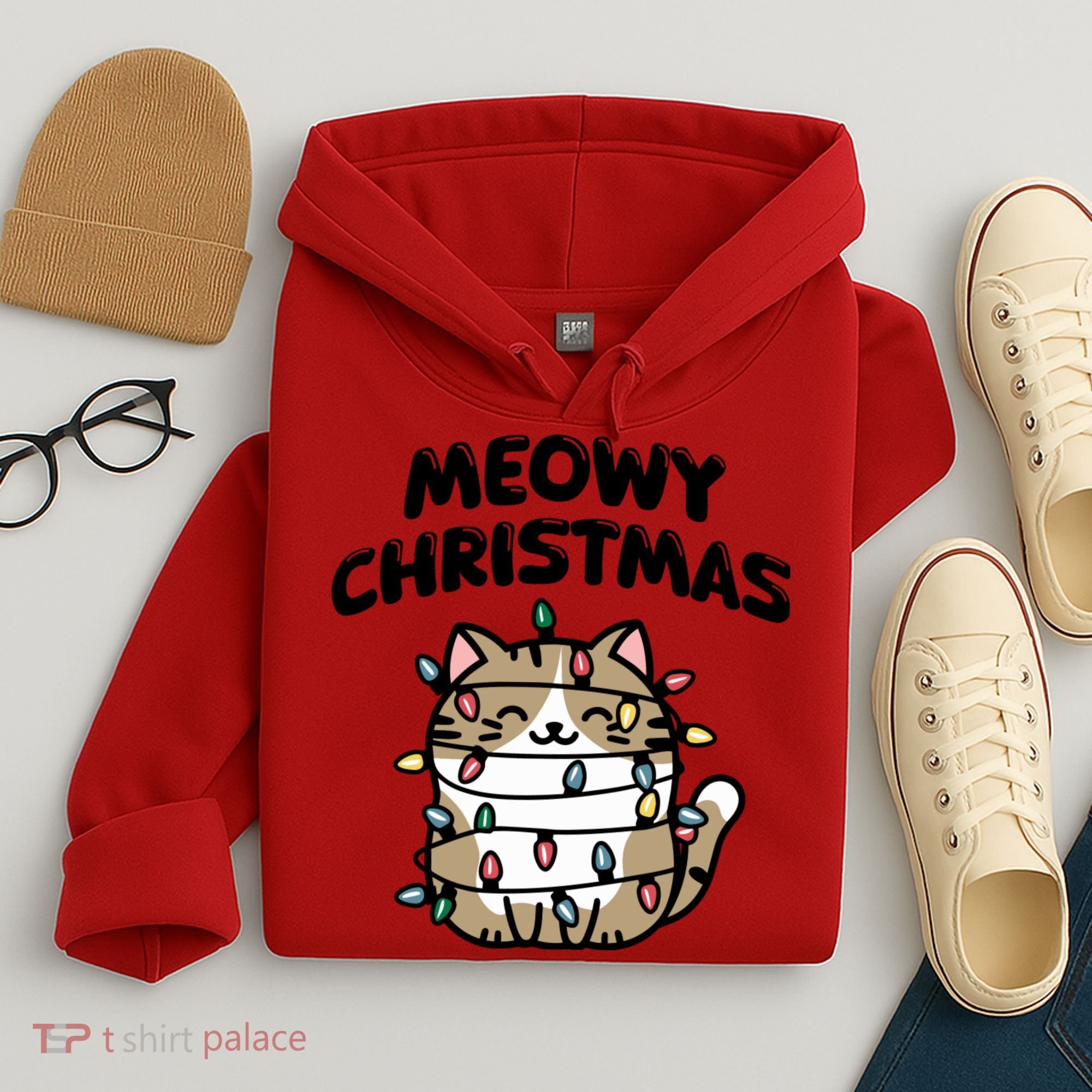 Meowy Christmas Christmas Cats Cat Lover Hoodie