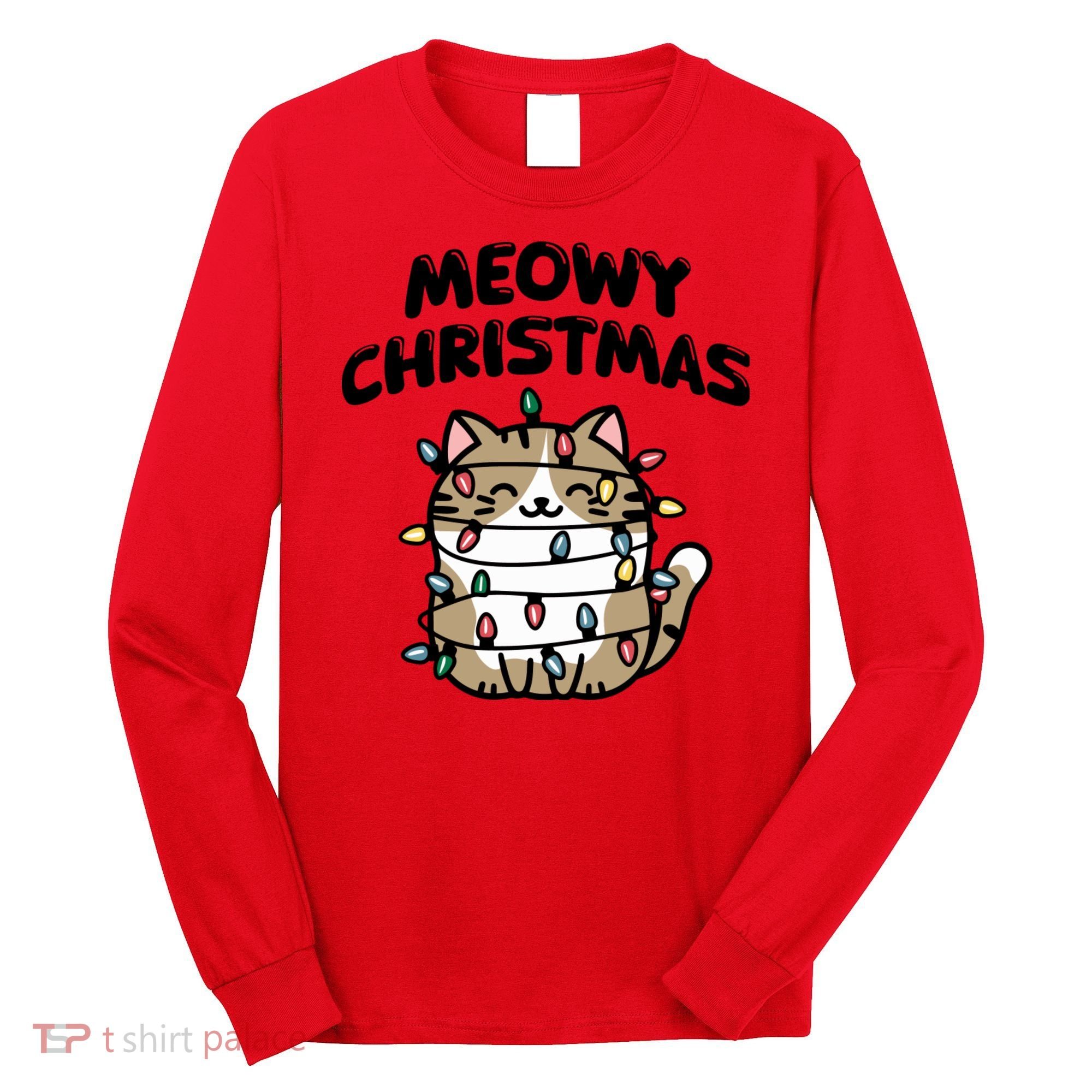 Meowy Christmas Christmas Cats Cat Lover Long Sleeve Shirt