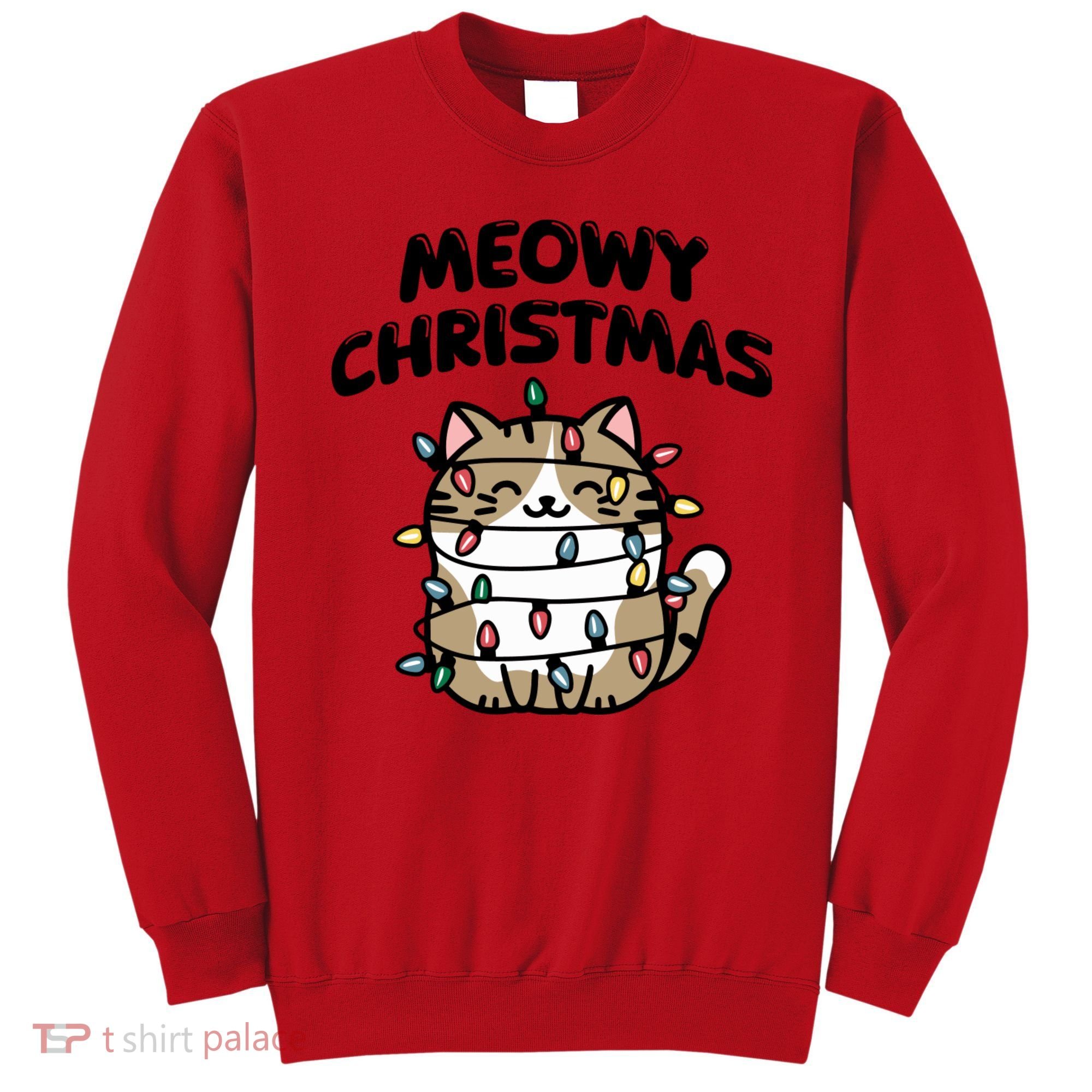 Meowy Christmas Christmas Cats Cat Lover Sweatshirt