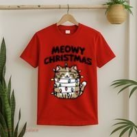 Meowy Christmas Christmas Cats Cat Lover T-Shirt thumb 2