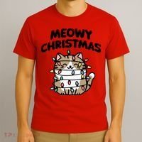 Meowy Christmas Christmas Cats Cat Lover T-Shirt thumb 3