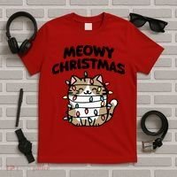 Meowy Christmas Christmas Cats Cat Lover T-Shirt thumb 5